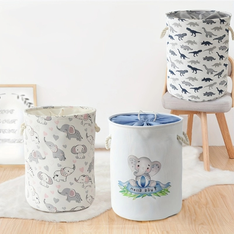 Wasmand Grote opbergmand van dikkere stof Schattig dierenontwerp Opbergbak met trekkoord Kledingmand Speelgoedmand