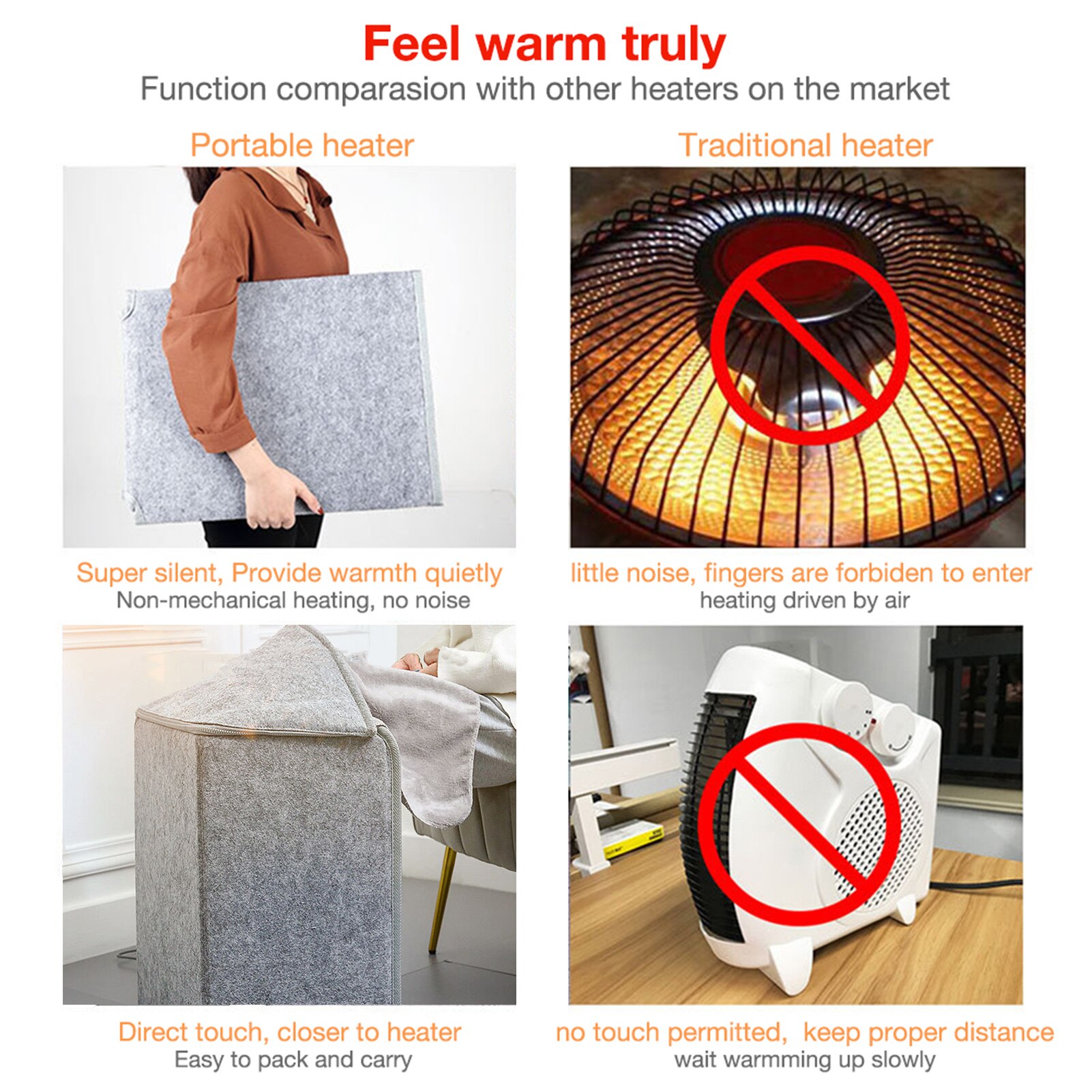 210W 5 Modes Winter Folding Heater Portable Far Infrared Foot Warmer For Home Office Electric Leg Heater Olding Warmer Cushion