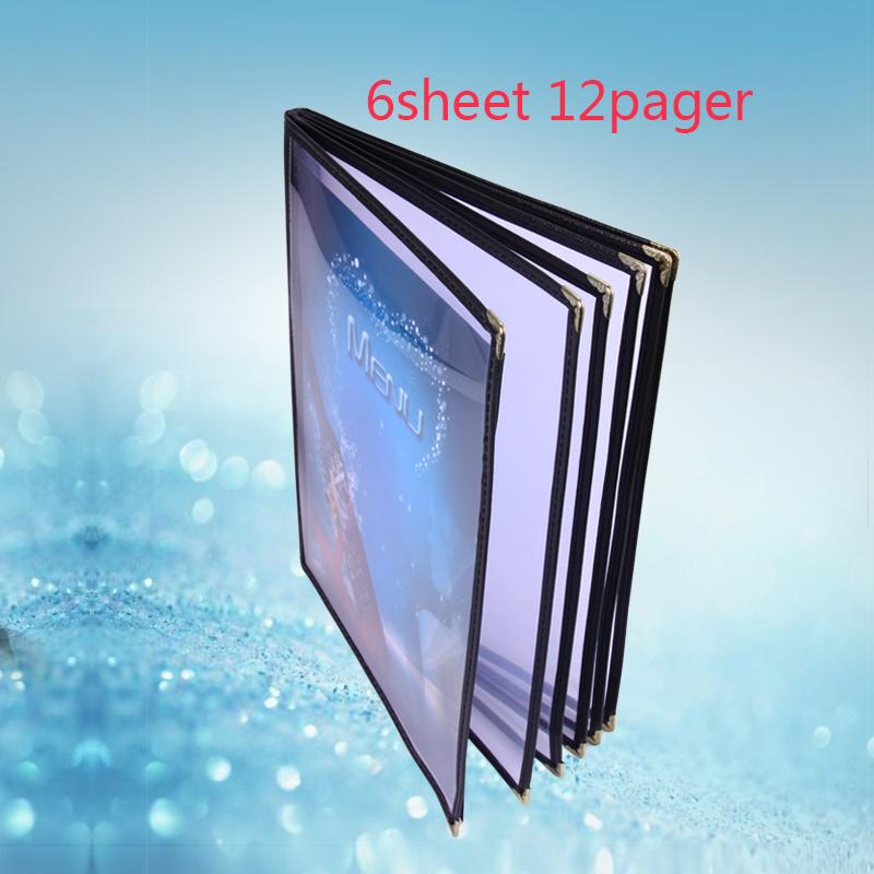 Restaurant Transparent Menu Cover Folder For A4 Panel Menu Holder Hotel Cafes Bar Menu Holder Black