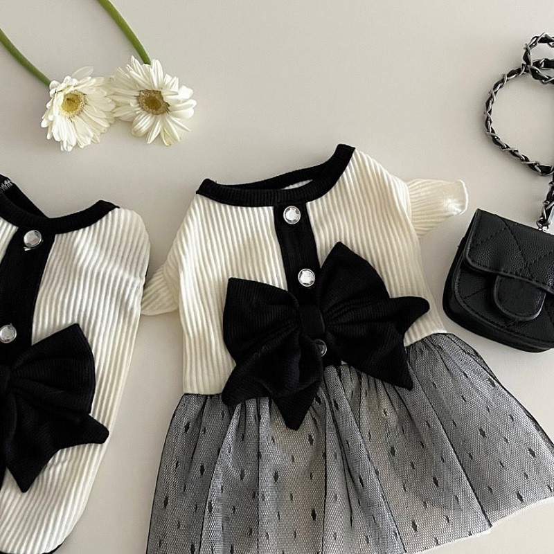 Hunde prinsesse kjole sød kæledyr hunde netkjole killing hvalp kæledyr nederdel sommer hundekjole sløjfe blonder koreansk puddel chihuahua hundetøj