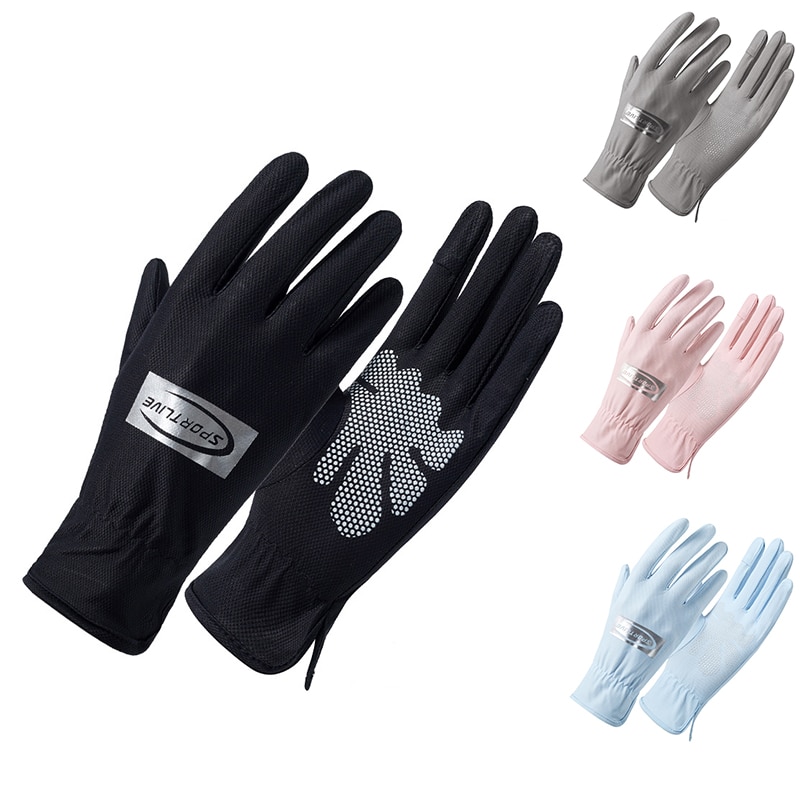 Sommer Zwei-Finger Handschuhe Frauen Dünne Atmungsaktive Tragen-Beständig kippen Gittergewebe Handschuhe Voll Finger Männer Reiten Fahren sonnencreme Handschuh