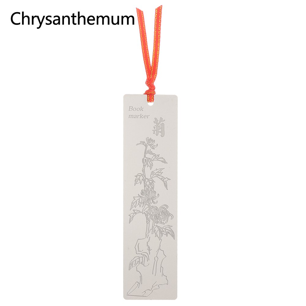 2 in1 Metal Hollow Rulers Bookmark Ruler Chinese Style Multifunction Bookmark For Kids Student Drawing Supplies: Chrysanthemum