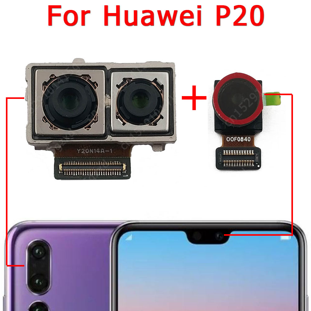 Original Rear Front Camera For Huawei P20 Lite Pro Small Selfie Back Facing Frontal Camera Module Flex Replacement Spare Parts: P20 Back Front