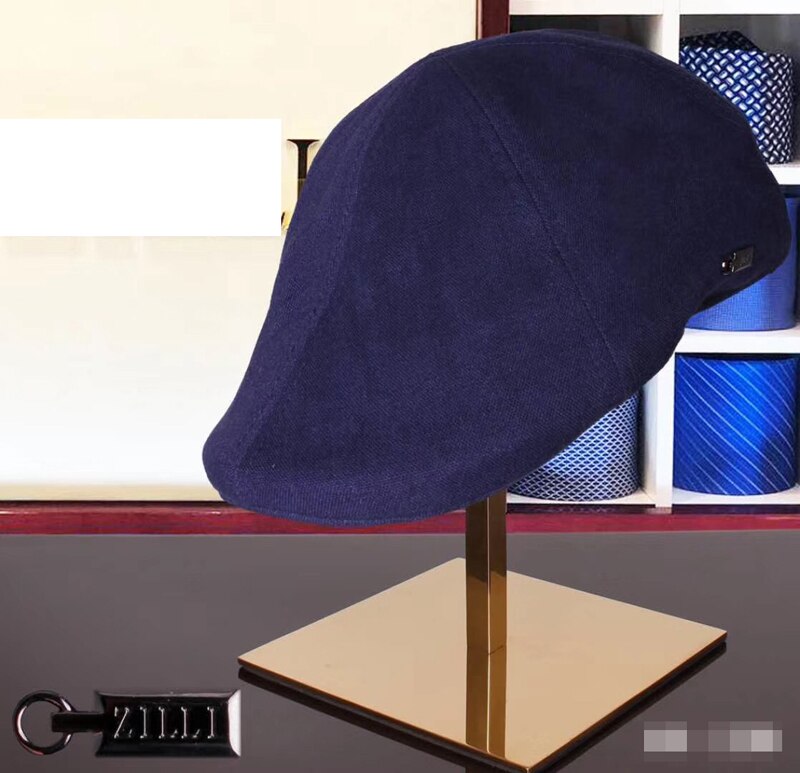Milliardærhatt lokk menns vår sommer tynn pustende uformell komfort britisk gentlman: Blå