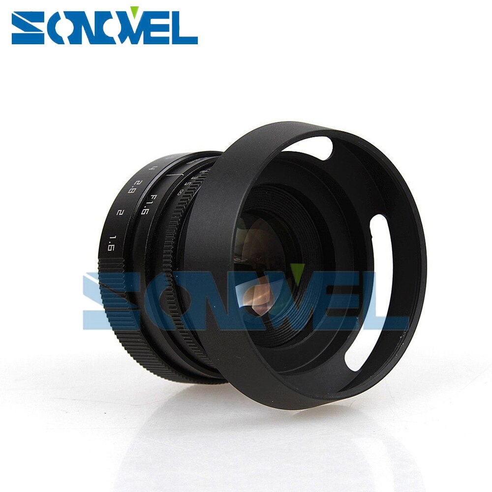 Fujian 35mm F1.6 CCTV Lens C Mount + Zonnekap + Macro ring Voor Canon EOS M M2 M3 M5 M6 M10 Mirrorless Camera