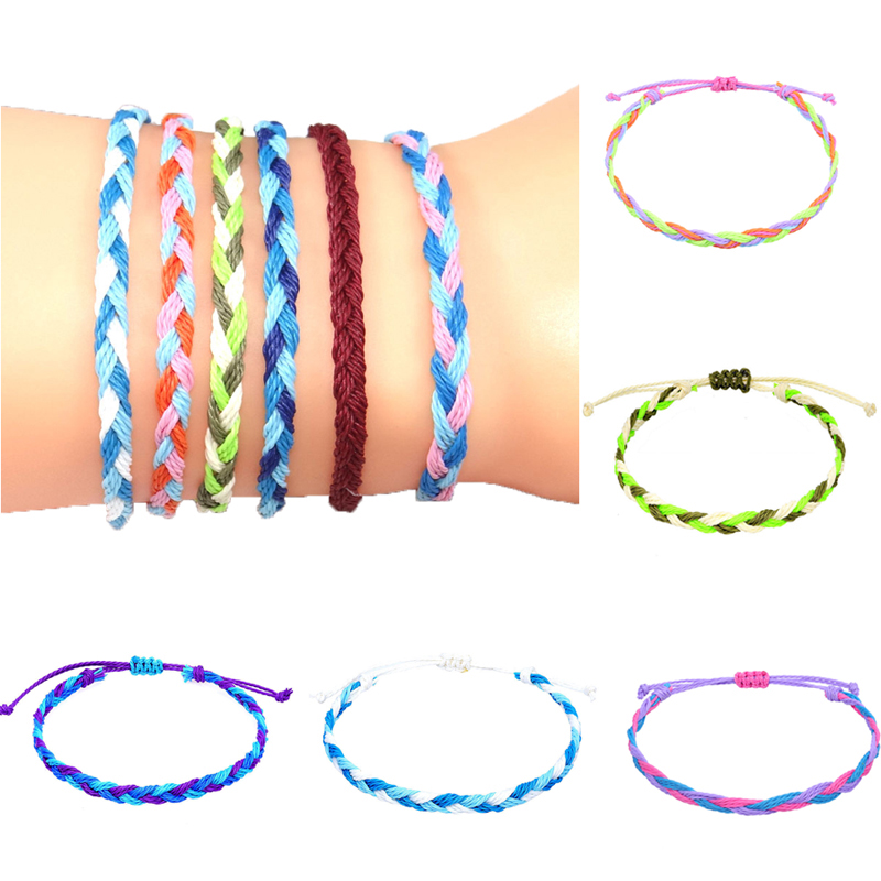 Boho Vrouwen Mannen Vriendschap Geluk Strand Weven Armbanden Draad Knopen Geweven Gevlochten Touw Geweven Handband Etnische Sieraden Mode