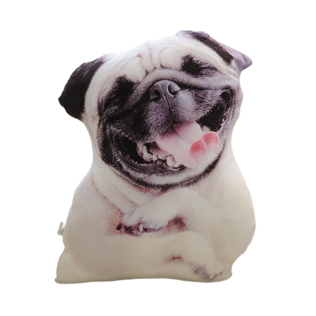 Almohada de simulación 3D para perro, cojín de felpa extraíble y lavable para siesta de oficina, perro, Sharpei, Dálmata, Husky, Lobo