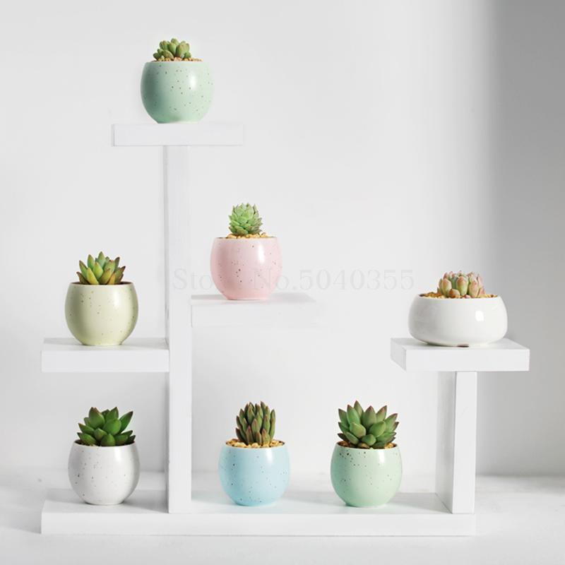 Solid wood desktop flower stand indoor multi-layer small flower stand green flower frame decoration living room window pot rack: VIP 5