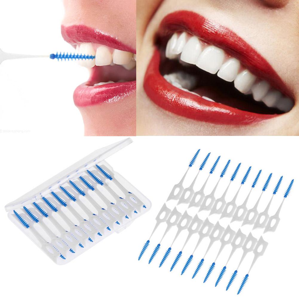 Tand Floss Mondhygiëne Dental Floss Zacht Plastic Rager Tanden Reinigen Vorm Push-Pull Interdentale Borstel Oral Care