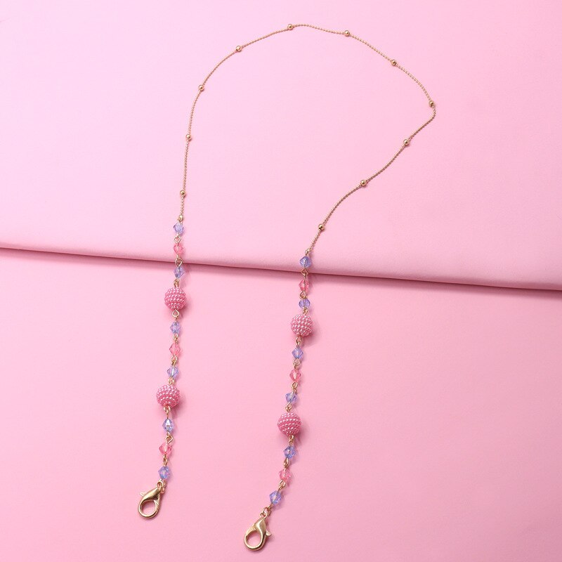Brillenketting Houten Kralen - Tribal Red