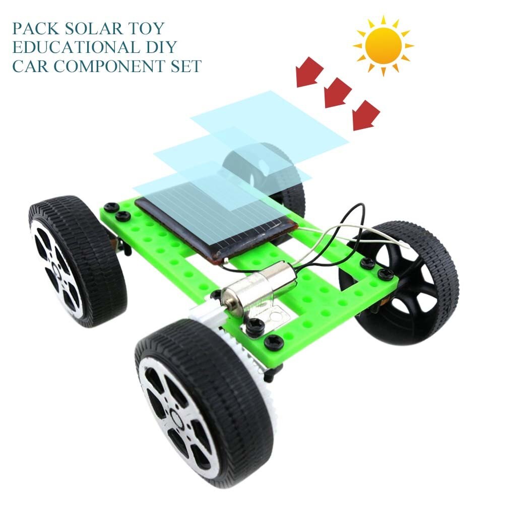 Mini Solar Powered Toy DIY Car Kit Children Educational Gadget Hobby Funny