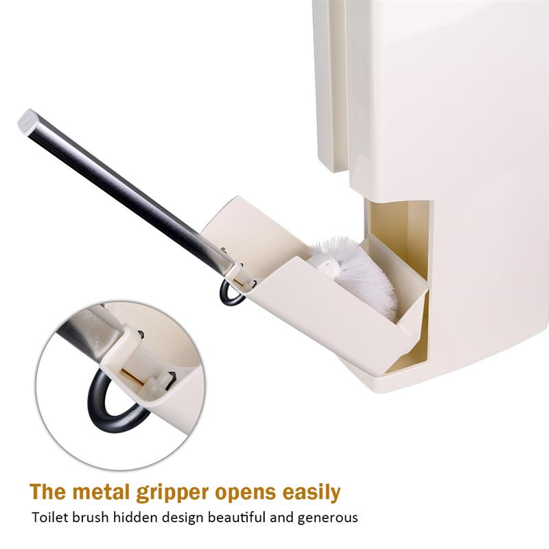 Narrow Plastic Trash Can Set with Toilet Brush Bathroom Waste Bin Dustbin Trash Cans Garbage Bucket Garbage Bag Dispenser