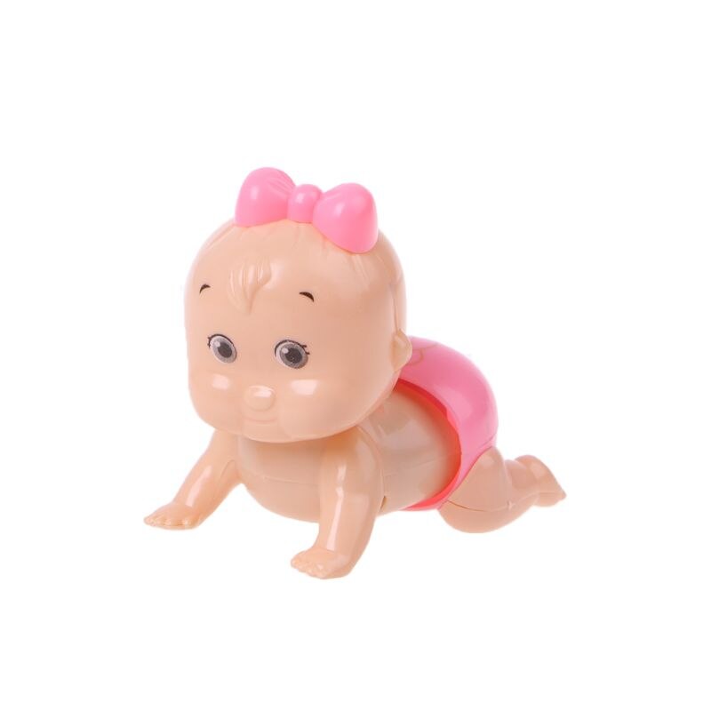 1pc pojke tjej krypande krypa urverk docka vind upp leksak för baby barn fest  l5yf