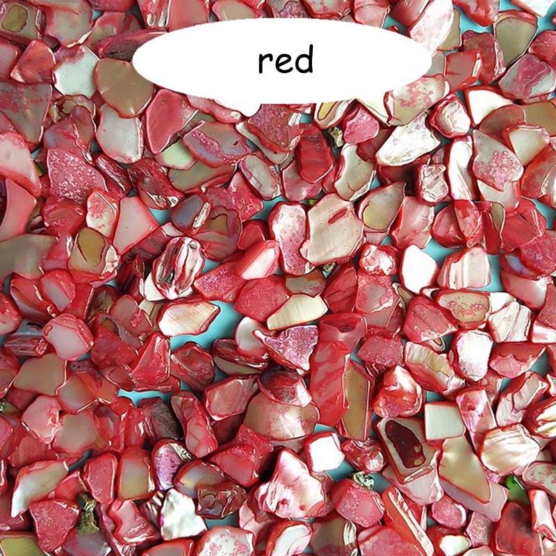 100 g/paquete Material para hacer manualidades uno mismo accesorios de libro de recuerdos decoración del hogar juguete educativo ropa manualidades para coser accesorios Shell Fragmen: Rojo