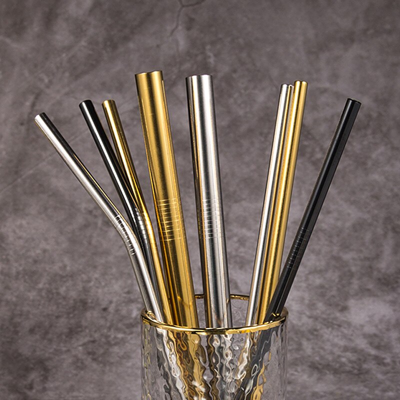 3Pcs Extra Wide Straw Reusable Stainless Steel Drinking Straw Metal Straw For Smoothies Tapioca Pearls Milk Tea Juice Bar Tools