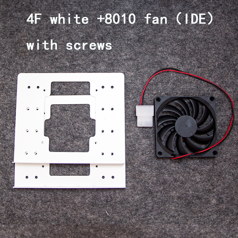 Support de disque dur mécanique 4F 3.5, ventilateur de refroidissement, extension d'ordinateur, en métal, noir et blanc: GOLD