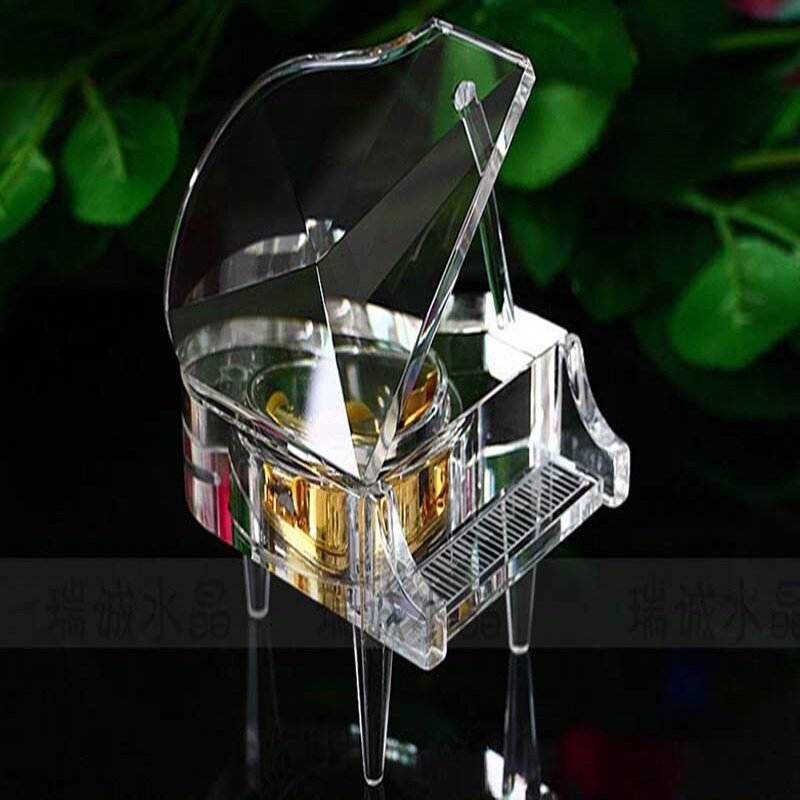 Piano music box artificial crystal polishing and casting technology music box pastoral crystal music box 3