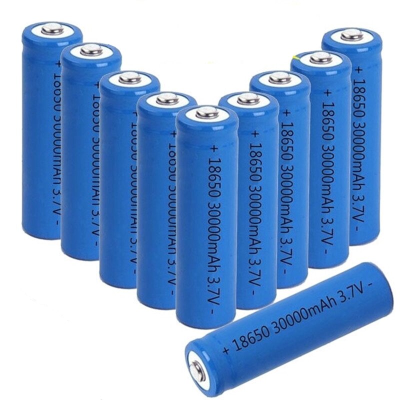 Originele 18650 Batterij 30000Mah 3.7 V 18650 Lithium Oplaadbare Batterij Voor Zaklamp Batterijen Speelgoed/Elektrische Opladen: 10PCS Battery