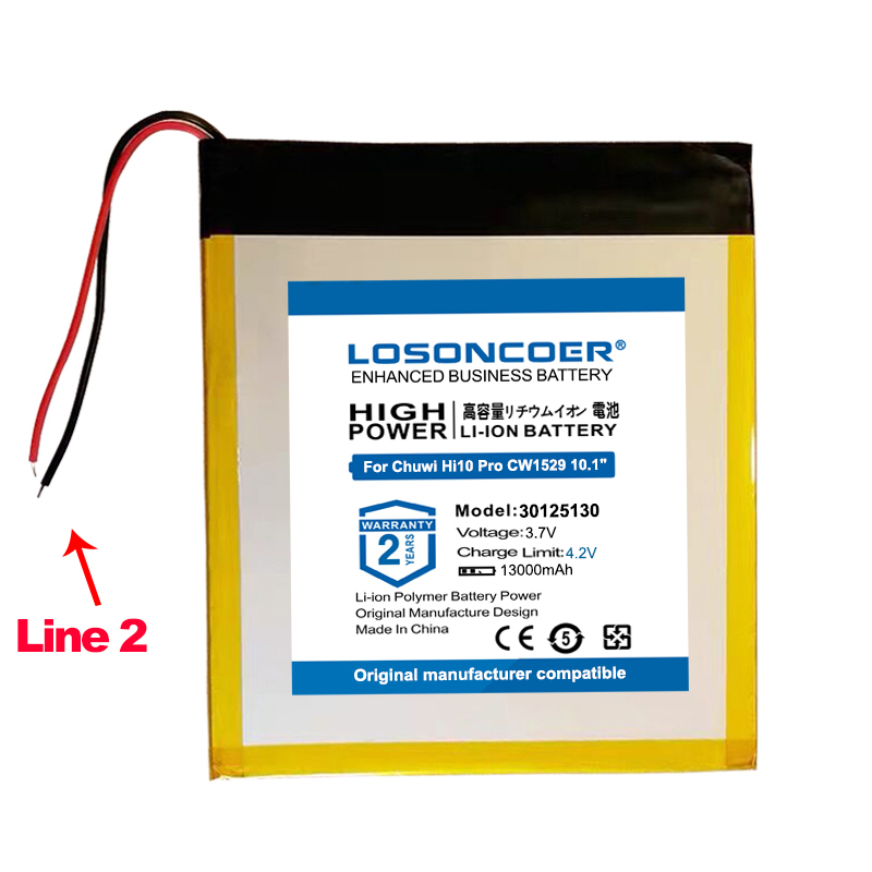 13000mAh Battery For Chuwi Hi9 Pro ,Hi9 Air CWI546 ,Hi8 / Hi8 Pro,Xv8 for Ainol NOVO 7 ,Hi10 Pro ,Hi10 X ,Hi12 HI10 Plus 3 Wire: Hi10 Pro 2 Lines