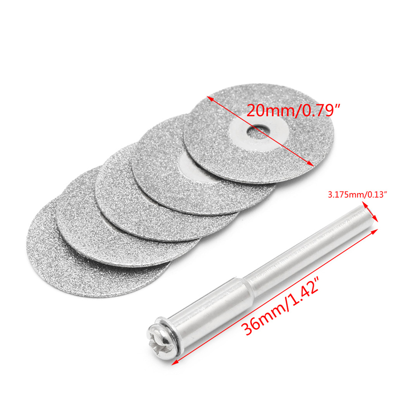 Diamant Zaagschijf Set - 5 Stuks - 20-30mm - Dremel Accessoire - Vernikkeld Staal: 350mm