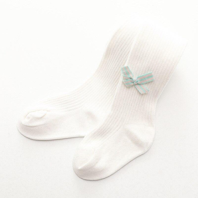 Baby Meisjes Kids Panty Panty Boog Gebreide Herfst Winter Warm Partij School Kousen Kinderen Mode: WHITE / L