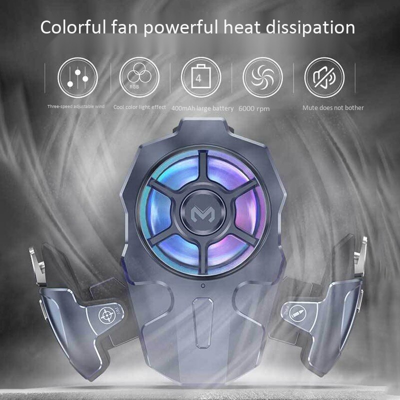 NEW-AK03 do kontrolera mobilnego PUBG telefon wentylator chłodnicy Gamepad Joystick L1R1 sterowanie wyzwalaczem dla IOS /Android: Default Title