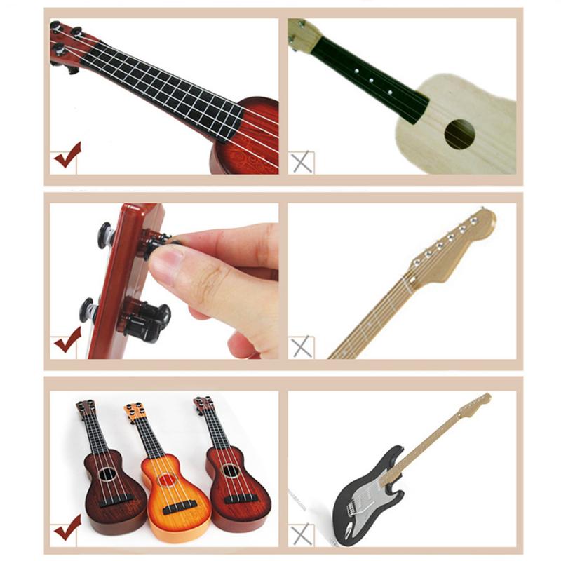 Beginners Kids Mini Simulation Guitar Ukulele Small Children Adult Wooden Acoustic Guitar Musical Instrument Toy Musical