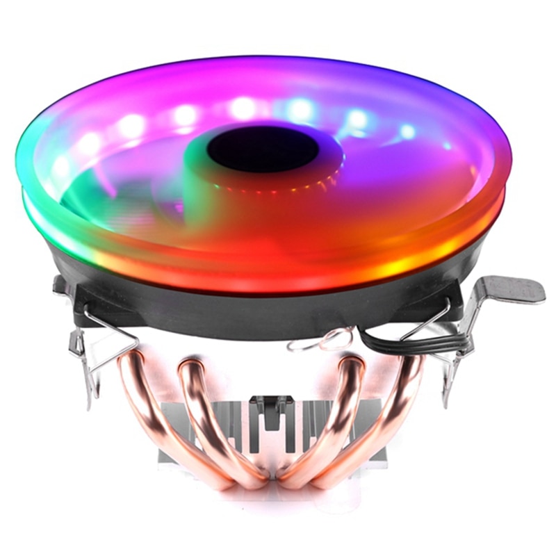 DELEFUN CPU Cooler 4 Pure Copper Heat Pipe Cooling Tower Down Pressure Cooling System 12cm CPU Cooling Fan CPU Radiator for AMD