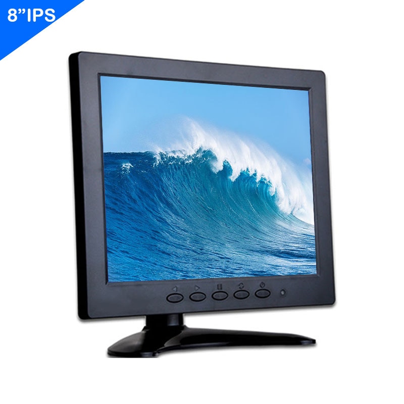 ZHIXIANDA-écran IPS 8 pouces 1024x768, avec entrée HDMI VGA AV BNC, caméra de voiture CCTV, DVR, Microscope LCD moniteur led