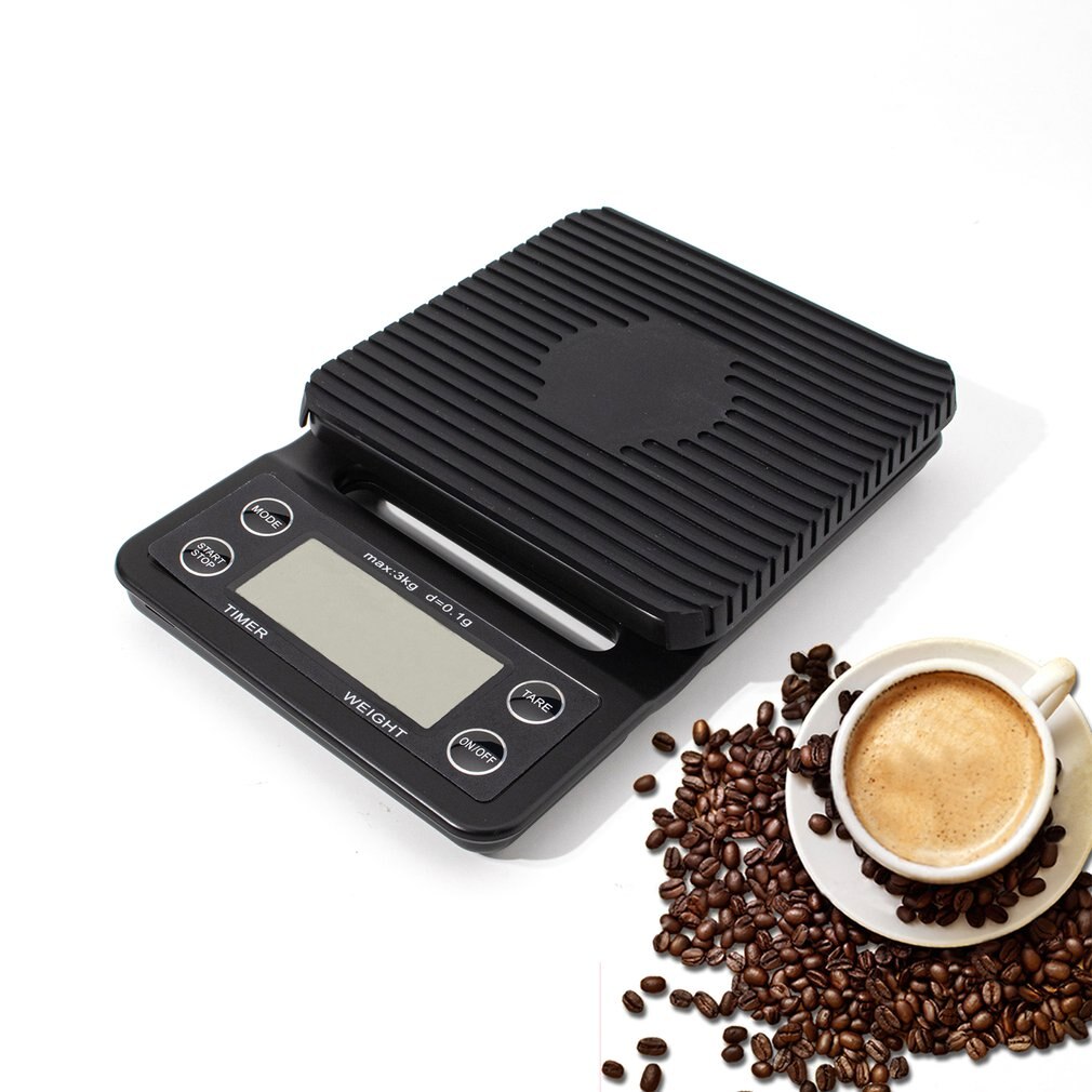 Alarm Clock Timing Coffee Scale Black Abs Plastic 5kg/0.1g Coffee Scale With Timer Battery Charging Espresso Scale