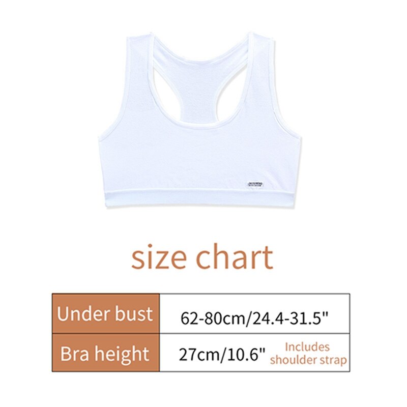 Girls Bra Cotton Training Bra Teens Breathable Bralette Children Racerback Tops Student Cosy Underclothes for Kids 12 Years Old