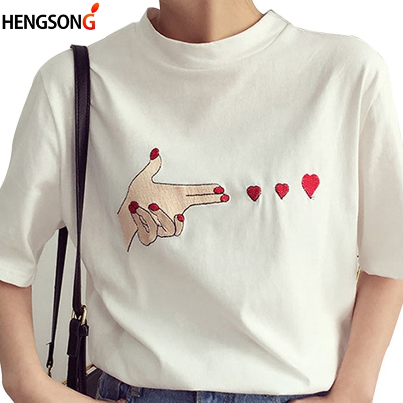 Kvinder sports skjorte finger hjerte fitness t-shirts sommer toppe t-shirts korte ærmer o-hals løbetræning træning øvelse t-shirt