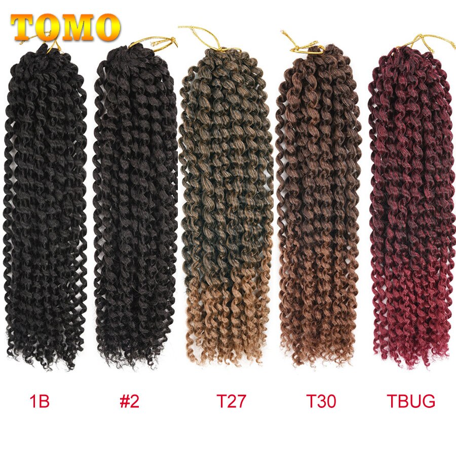 Tomo Afro Kinky Krullend Twist Haar 12 Inch Jerry Krul Synthetische Vlechten Ombre Kleur Marlybob Gehaakte Vlechten Hair Extensions 22 wortels