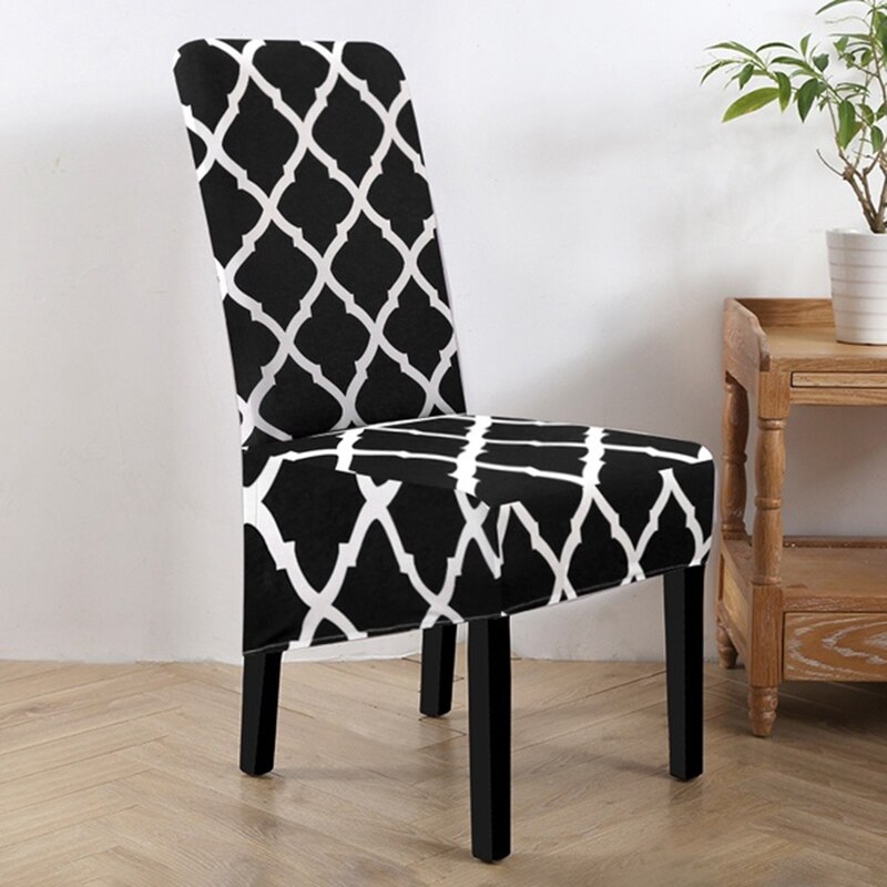 2Pcs Plaid Pattern Stretch Chair Covers Removable Washable for Party