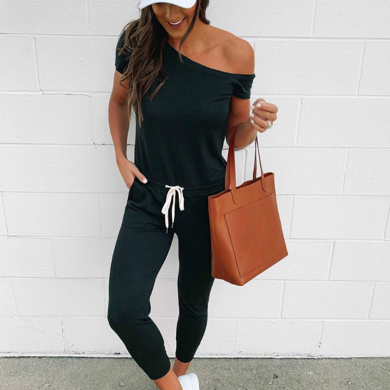 Meihuida dames zomer koude schouder homewear bodycon jumpsuits veter casual clubwear straat romper met riem