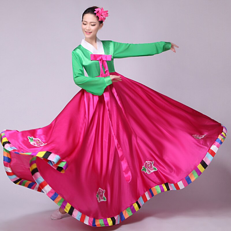 Vestido Hanbok coreano tradicional Multicolor de para mujer, disfraz baile escenario coreano tradicional para