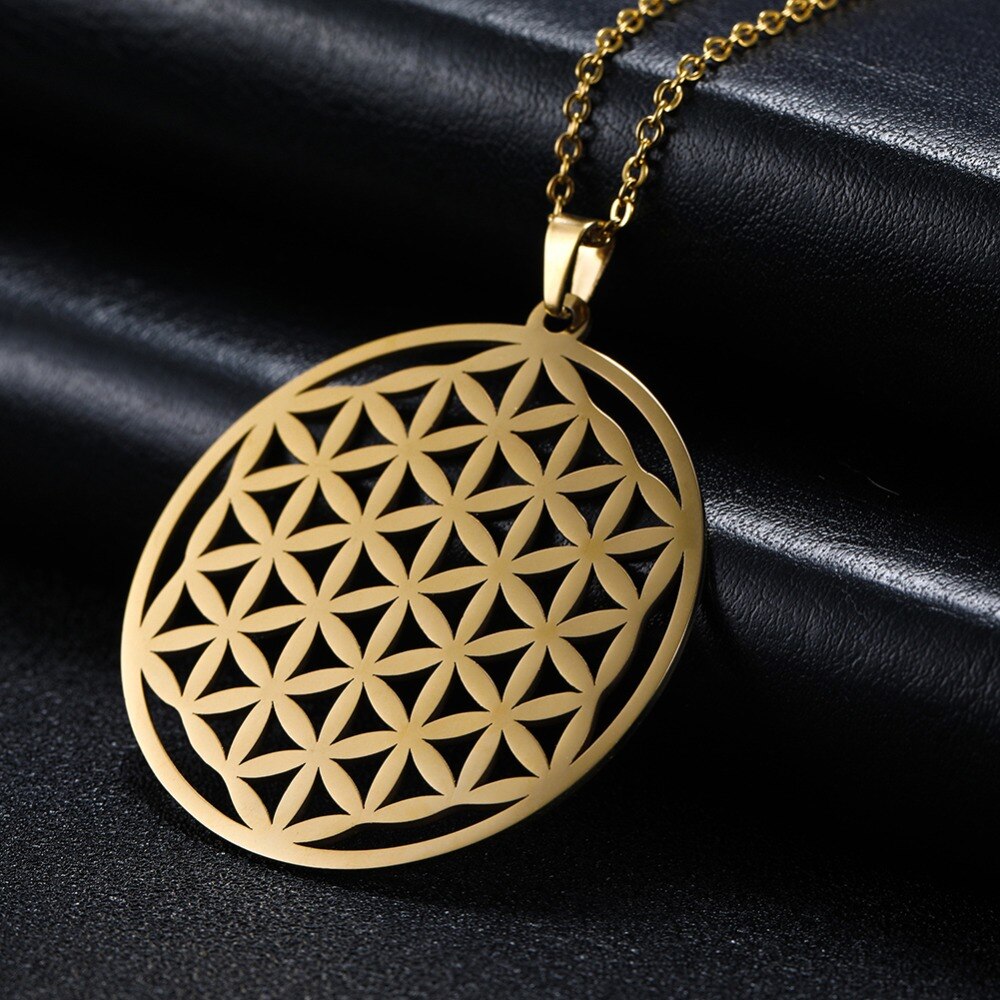 Bloem Van Het Leven Heilige Geometrie Ketting-Rvs Hanger En Ketting YCK-02