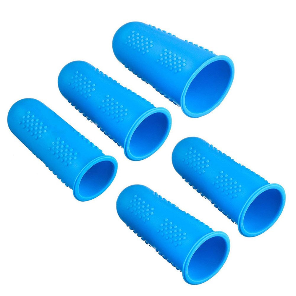 3/5Pcs Silicone Fingers Cover Cap Fingertip Protector Finger Guard Anti-skid Set Finger Protect Barbecue Kitchen Gadget: 5pcs Color Ranodom