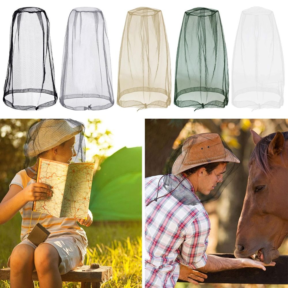 Ademend gaas muggenhoofdnetten Lichtgewicht hoedennet Cover Outdoor Camping Vissen Anti-muggenhoes Insectbestendige hoed
