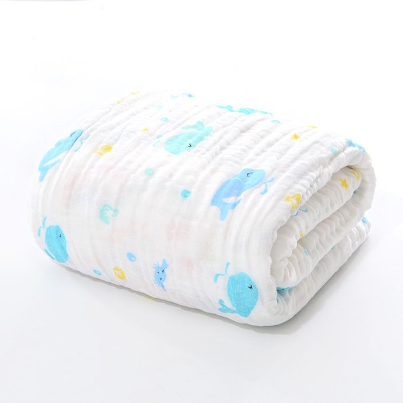 6 Layers of Baby Washcloths Kids Bath Towel Muslin Cloth Bathrobe Wrap Blanket R2JF