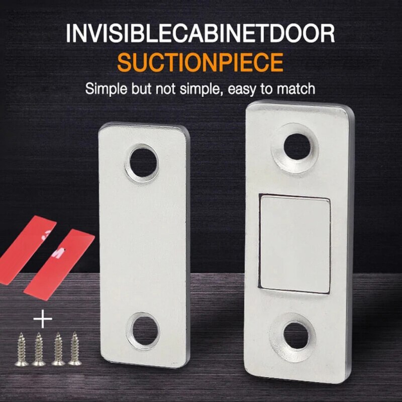 Punch-Gratis Magnetische Deurdranger Aluminium Deur Versterking Slot Beveiliging Deurslot Thuis Deur Stopper Set