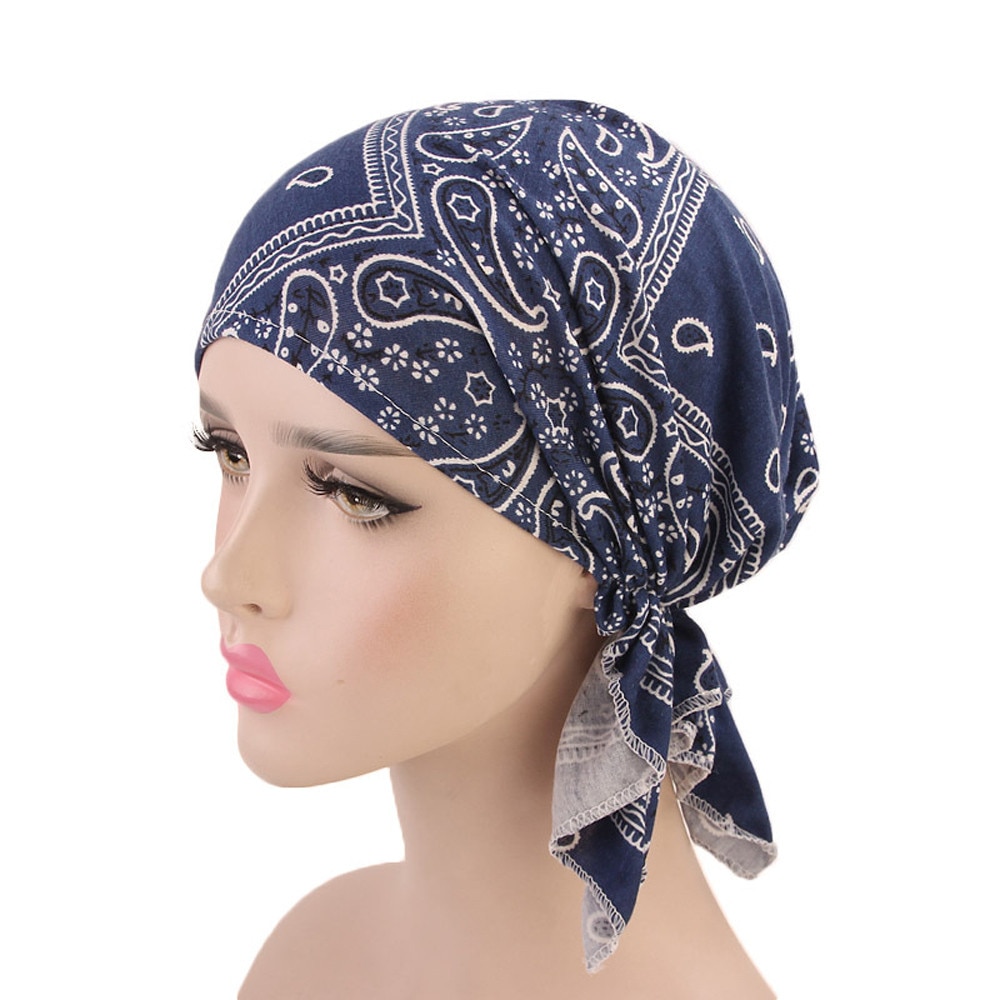 Moslim Vrouwen Hijaabs Vrouwen Ruche Kanker Chemo Hoed Beanie Sjaal Tulband Head Wrap Cap D90417