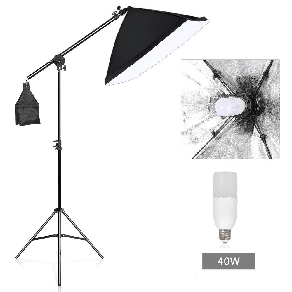 Kit di illuminazione Softbox per fotografia professionale 50x70CM Sistema di illuminazione continua Soft Box Attrezzatura per studio fotografico per principianti: Lago blu