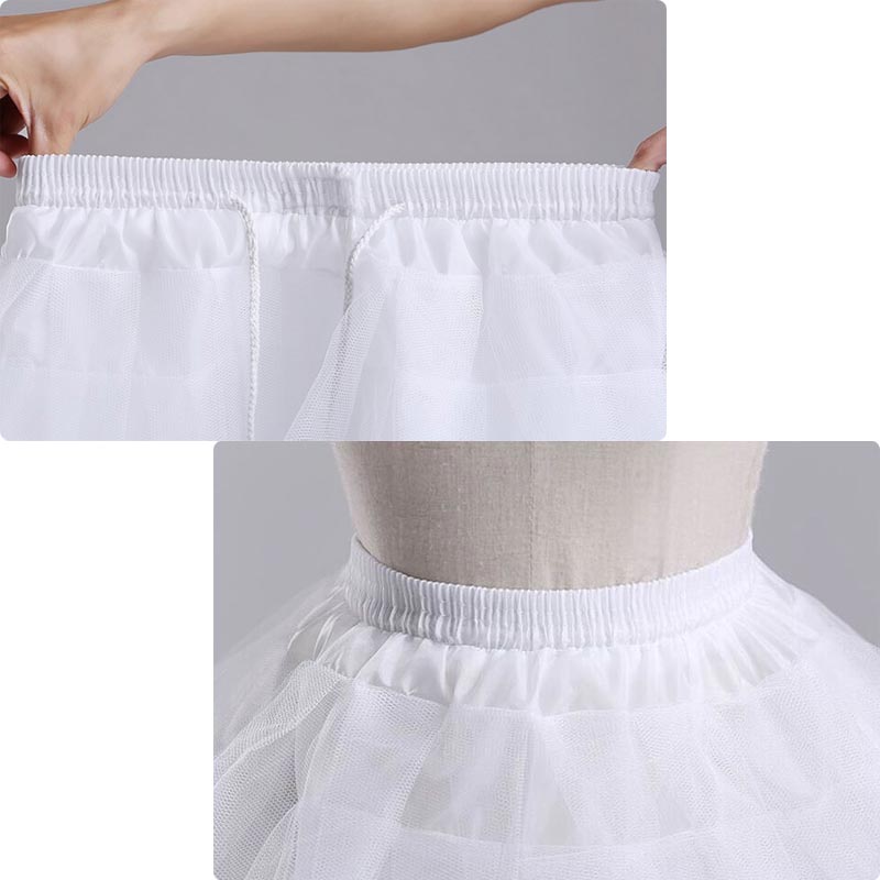 Mode Meisjes Prinses Rok Effen Kleur Elastische Taille Bruidsmeisje Bruiloft 4 Layer Onderrok Meisje Tutu Mesh Rokken NSV7