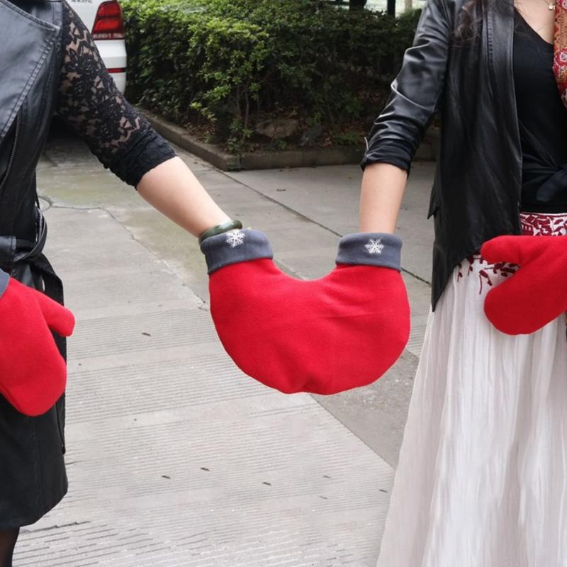 3 pièces/ensemble hiver romantique amant gants polaire moufles Couple femmes hommes hiver épaississement