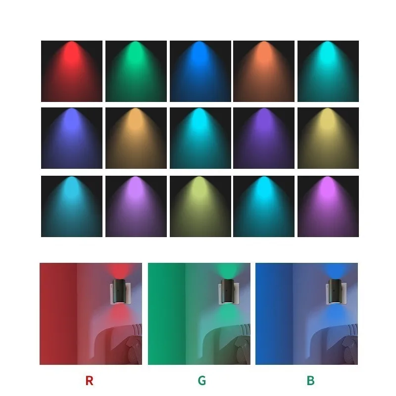 Luz LED nocturna cilíndrica enchufable lámpara de pared moderna Sensor brillo ajustable luces nocturnas regulables para pasillo dormitorio