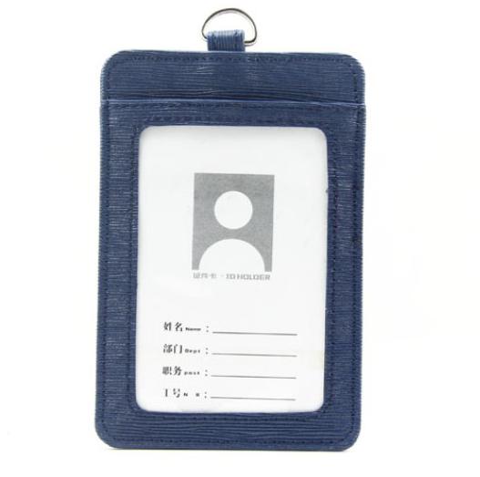 High-grade PU Card holder Staff Identification Card Neck Strap with Lanyard badge Neck Strap Bus ID holders: blue