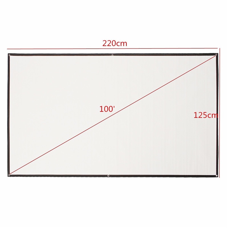 Leory 100 Inch 16:9 Draagbare Projectiescherm Hd Wit Portable Fold Stof Projectiescherm Voor Thuis Hd Projector