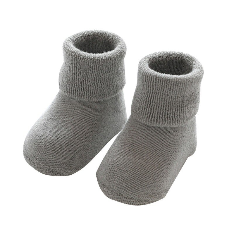 Vinter baby sokker med gummi prik drenge pige sokker spædbarn bomuld baby benvarmere børn gulv sokker skridsikre baby step sokker: H / 6-12m