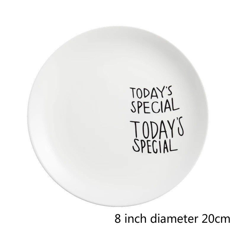 Creatieve Japanse Keramische Plaat Lage Bone China Schotel Set Brief Eenvoudige Paar Ontbijt Plaat: Style D